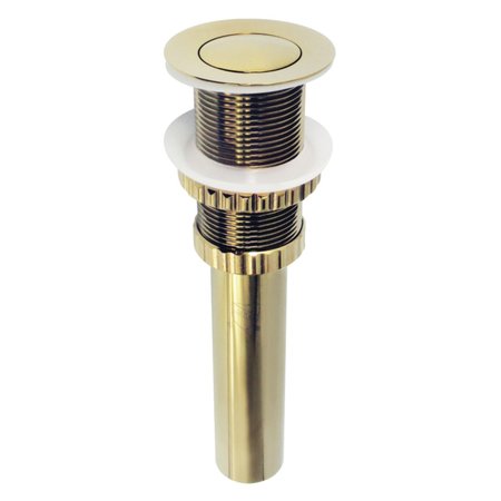 KINGSTON BRASS Push PopUp Bathroom Sink Drain without Overflow, Polished Brass EV8412